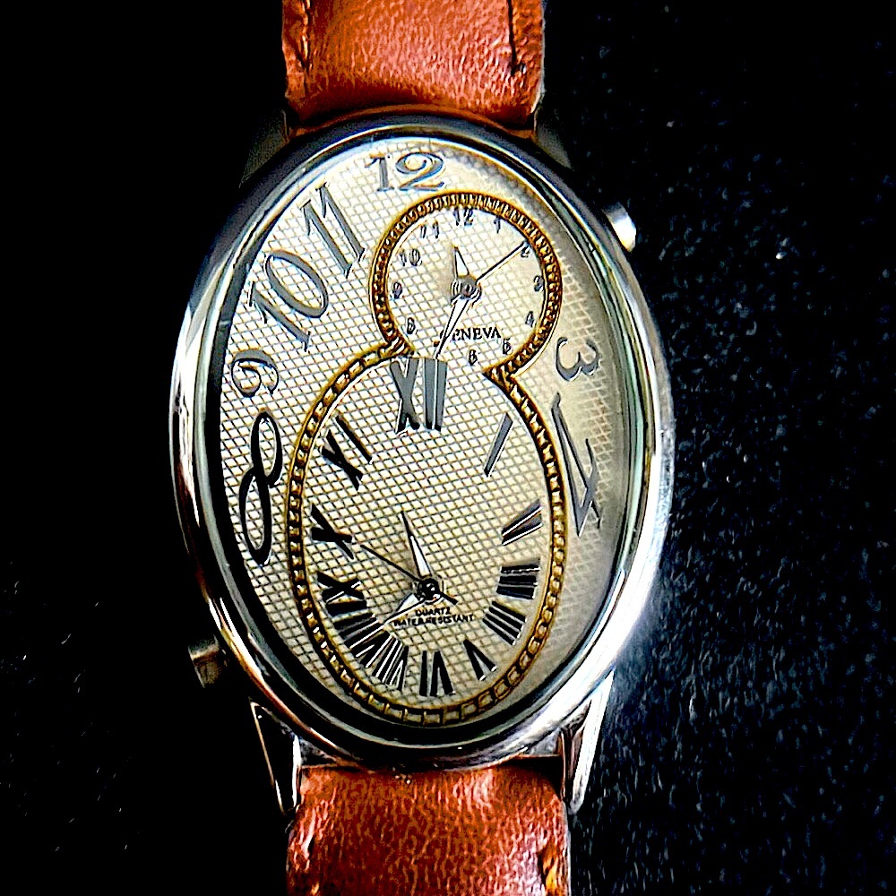 Geneva Dual Time Rare Unisex Vintage Watch